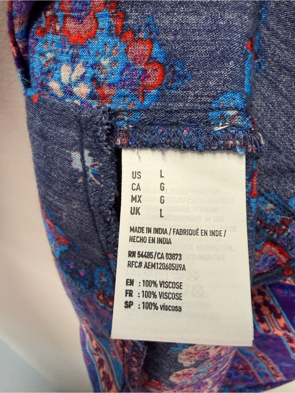 American Eagle Outfitters Blue Boho Floral Surplice Romper Women’s Large NWT - Picture 7 of 9